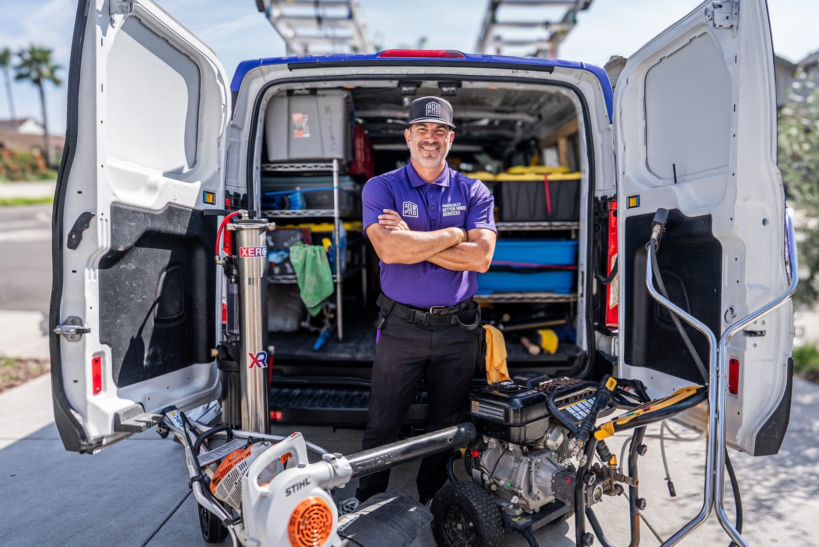 RadPad founder John Baker with the RadPad service van