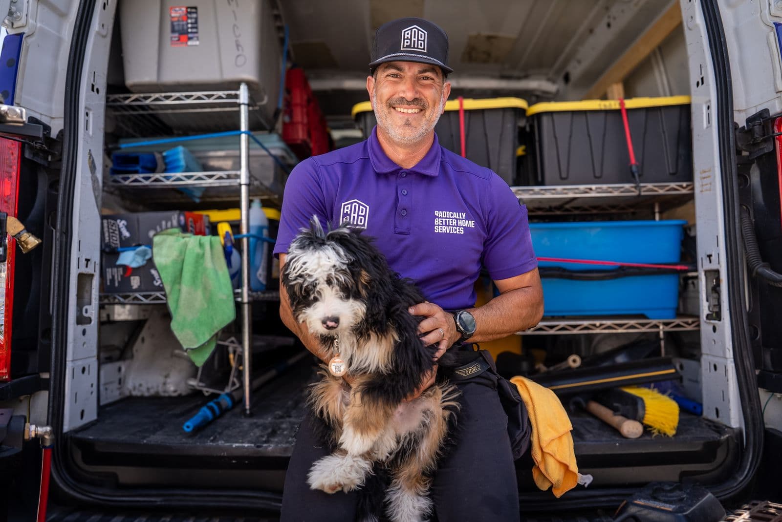 RadPad's founder with his dog